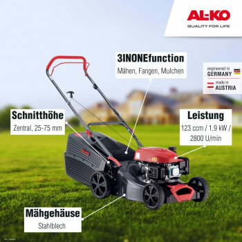 AL-KO Benzin Rasenmäher 42.1 P-A Comfort, 3-in-1, Breite 42 cm, 123 ccm, 1,9 kW