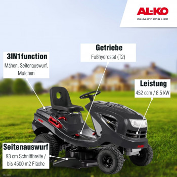 AL-KO Benzin-Rasentraktor 15-93.2 HDS-A Easy, 93 cm Schnittbreite, 8,5 KW