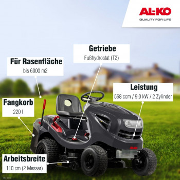 AL-KO Benzin-Rasentraktor 18-103.4 HD-A V2, 103 cm Schnittbreite, 9,0 KW