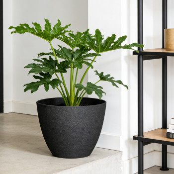 Blumentopf Ø: 30 x H: 24 cm Faux Concrete Black, für Innen & Aussen, 11,7 Liter