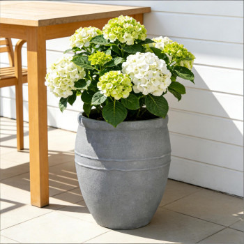 Blumentopf Ø: 34 x H: 40 cm Palermo Grey, Grau, für Innen & Aussen, 28 Liter