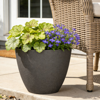 Blumentopf Ø: 37 x H: 29 cm Concrete Chocolate, für Innen & Aussen, 21 Liter