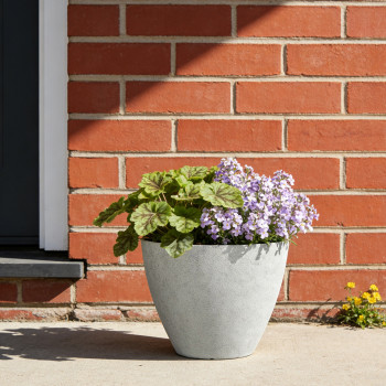 Blumentopf Ø: 37 x H: 29 cm Concrete White, für Innen & Aussen, 21 Liter