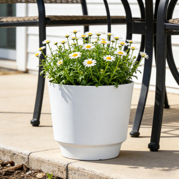 Blumentopf Ø: 40,5 x H: 35 cm Calais White, Weiß, für Innen & Aussen, 32 Liter