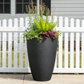 Blumentopf Ø: 41 x H: 55,7 cm Faux Black, für Innen & Aussen, 49 Liter