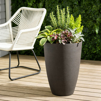 Blumentopf Ø: 41 x H: 55,7 cm Faux Chocolate, für Innen & Aussen, 49 Liter