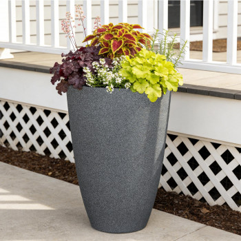Blumentopf Ø: 41 x H: 55,7 cm Faux Dark Grey, für Innen & Aussen, 49 Liter