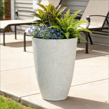 Blumentopf Ø: 41 x H: 55,7 cm Faux White, für Innen & Aussen, 49 Liter