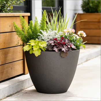 Blumentopf Ø: 44 x H: 37 cm Concrete Chocolate, für Innen & Aussen, 38 Liter