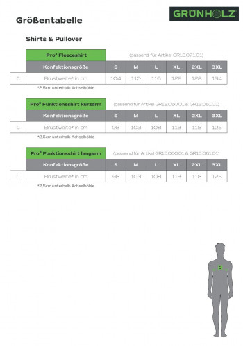 GRÜNHOLZ® Pro³® 1C Funktionsshirt kurzarm, Größe: M