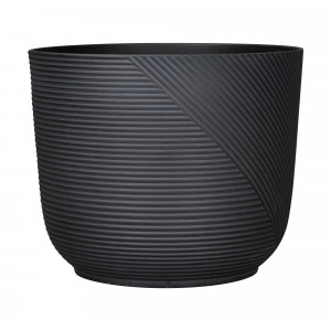 Blumentopf Ø: 40 x H: 33 cm Prado Black, Anthrazit, für Innen & Aussen, 33 Liter