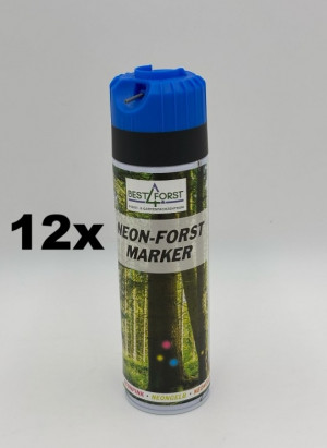 Forst Markierungsspray, Markierfarbe 500 ml 12-er Set blau