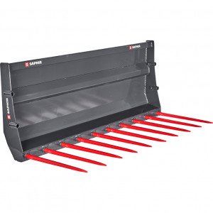 SAPHIR Dunggabel DG12, 6 Zinken, 1.200 mm breit, Frontlader Mistgabel Euroaufnahme