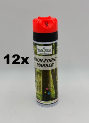 Forst Markierungsspray, Markierfarbe 500 ml 12-er Set rot