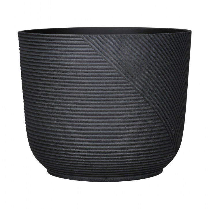 Blumentopf Ø: 40 x H: 33 cm Prado Black, Anthrazit, für Innen & Aussen, 33 Liter