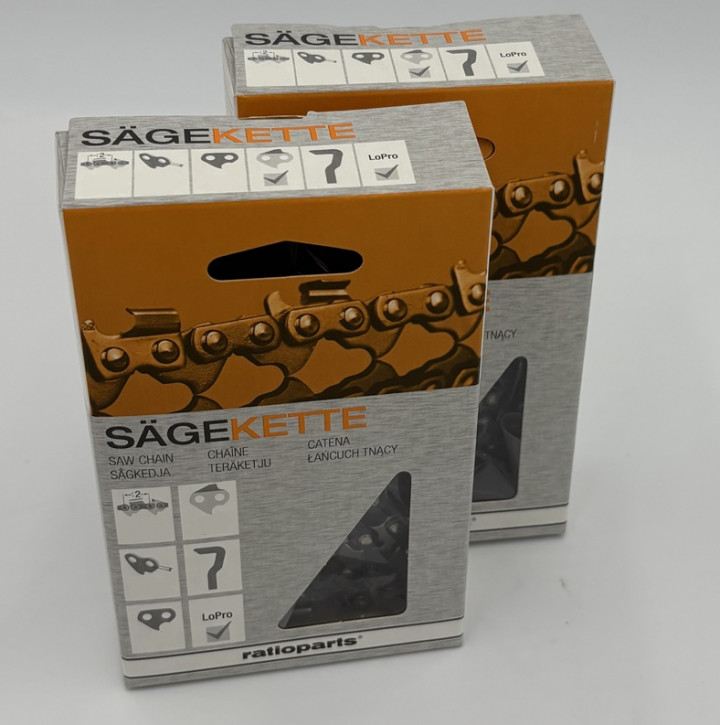 2x Sägekette 325", 1,3 mm, Halbmeißel, 72 TG, Ersatzkette