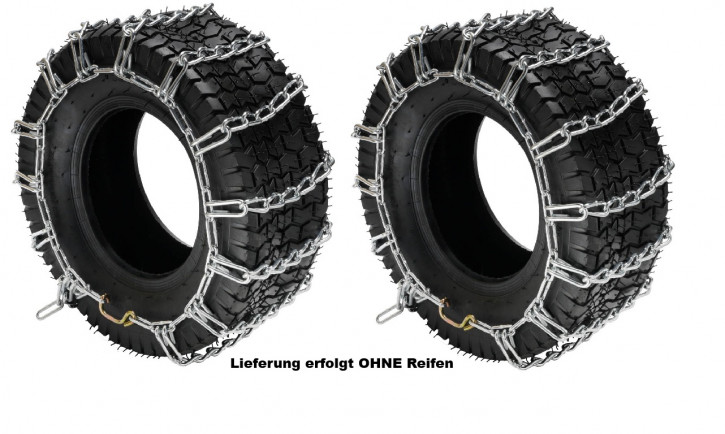 1 Satz Schneeketten für Rasentraktoren 23x10.50-12, Leiterkette aus Manganstahl